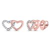 Image 1 : Diamond Heart Earrings 1/12 Cttw 10kt Rose Gold