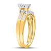 Image 3 : Princess Diamond Bridal Wedding Ring Band Set 1/2 Cttw 10kt Yellow Gold