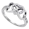 Image 1 : Diamond Triple Heart Ring 1/10 Cttw Sterling Silver