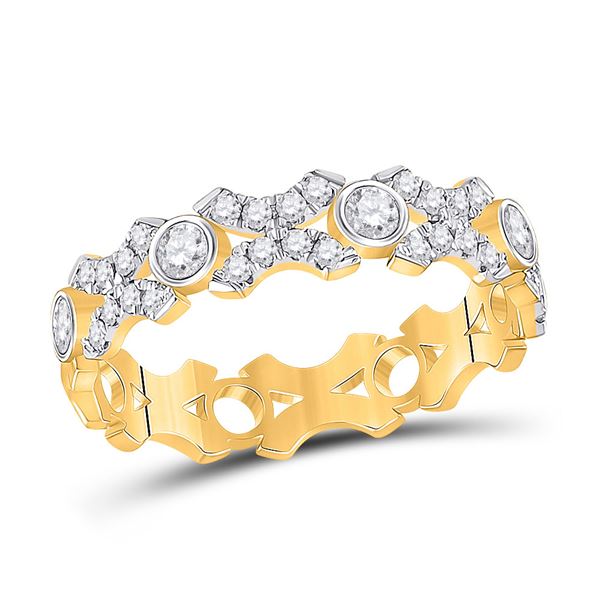 Diamond XOXO Stackable Band Ring 1/2 Cttw 10kt Yellow Gold