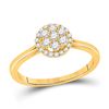 Image 1 : Diamond Halo Flower Cluster Ring 1/3 Cttw 14kt Yellow Gold