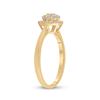 Image 4 : Diamond Halo Flower Cluster Ring 1/3 Cttw 14kt Yellow Gold
