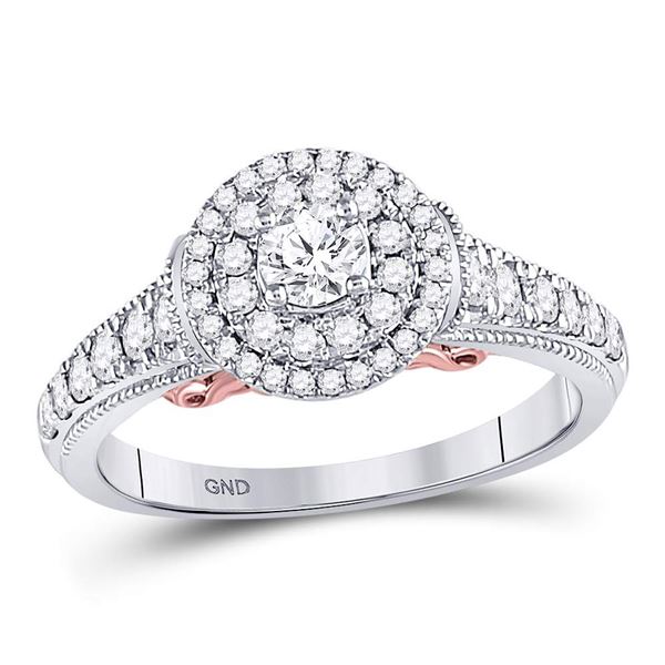 Diamond Solitaire Bridal Wedding Engagement Ring 3/4 Cttw 14kt Two-tone Gold