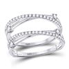 Image 1 : Diamond Wedding Wrap Ring Guard Enhancer 3/8 Cttw 14kt White Gold
