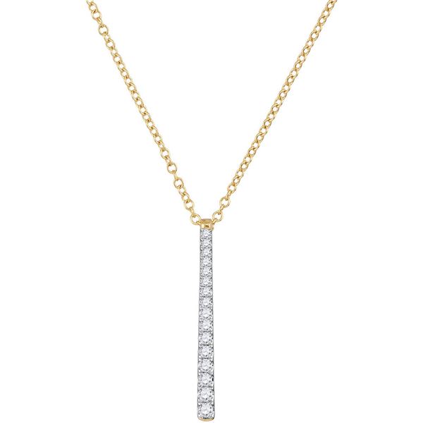 Diamond Stick Drop Fashion Pendant 1/5 Cttw 10kt Yellow Gold