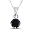Image 1 : Black Color Enhanced Diamond Solitaire Pendant 1 Cttw 10kt White Gold