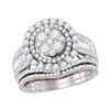Image 1 : Diamond Bridal Wedding Ring Band Set 2-1/2 Cttw 14kt Two-tone Gold