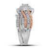 Image 2 : Diamond Bridal Wedding Ring Band Set 1-1/2 Cttw 14kt Two-tone Gold