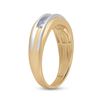Image 4 : Mens Diamond Single Row Band Ring 1/4 Cttw 10kt Two-tone Gold