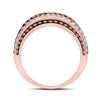 Image 3 : Brown Diamond Stripe Band Ring 1 Cttw 14kt Rose Gold
