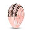 Image 4 : Brown Diamond Stripe Band Ring 1 Cttw 14kt Rose Gold