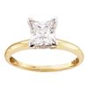 Image 1 : Princess Diamond Solitaire Bridal Wedding Engagement Ring 1/2 Cttw 14kt Yellow Gold
