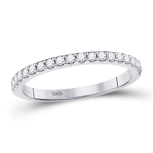 Diamond Wedding Single Row Band 1/4 Cttw 14kt White Gold