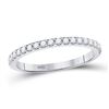 Image 1 : Diamond Wedding Single Row Band 1/4 Cttw 14kt White Gold