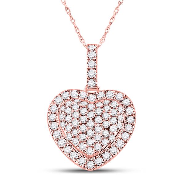 Diamond Heart Pendant 1/2 Cttw 14kt Rose Gold