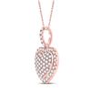 Image 2 : Diamond Heart Pendant 1/2 Cttw 14kt Rose Gold