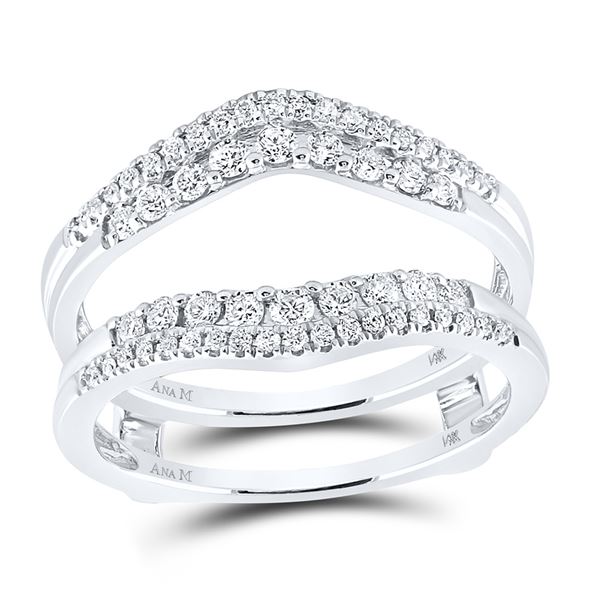 Diamond Wrap Ring Guard Enhancer 1/2 Cttw 14kt White Gold