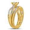 Image 2 : Princess Diamond Bridal Wedding Ring Band Set 1/2 Cttw 14kt Yellow Gold