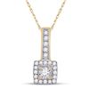 Image 1 : Diamond Square Pendant 1/5 Cttw 10kt Yellow Gold