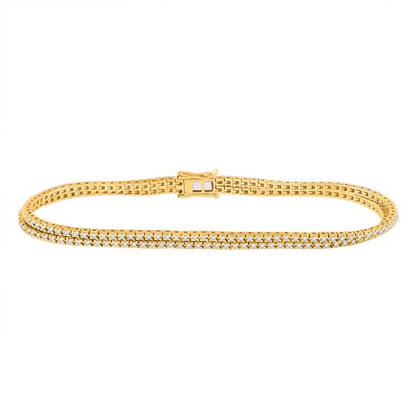 Diamond 2-Row Tennis Bracelet 1 Cttw 14kt Yellow Gold