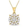 Image 1 : Diamond Cluster Pendant 1 Cttw 10kt Yellow Gold