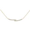 Image 1 : Diamond Curved Bypass Bar Necklace 1/2 Cttw 14kt Yellow Gold