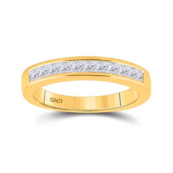 Princess Diamond Wedding Single Row Band 1/2 Cttw 14kt Yellow Gold