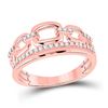 Image 1 : Diamond Chain Link Fashion Ring 1/4 Cttw 14kt Rose Gold