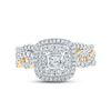 Image 2 : Princess Diamond Bridal Wedding Ring Band Set 1-1/5 Cttw 14kt Yellow Gold