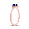 Image 4 : Blue Sapphire Diamond Solitaire Ring 7/8 Cttw 14kt Rose Gold