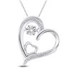 Image 1 : Diamond Double Heart Moving Twinkle Pendant .01 Cttw Sterling Silver