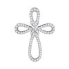 Image 1 : Diamond Cross Pendant 1/3 Cttw 10kt White Gold