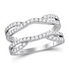 Image 1 : Diamond Wedding Wrap Ring Guard Enhancer 1/2 Cttw 14kt White Gold