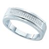 Image 1 : Sterling Silver Mens Diamond Band Ring 1/8 Cttw Sterling Silver
