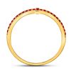 Image 4 : Ruby Stackable Cross Band Ring 1/6 Cttw 10kt Yellow Gold