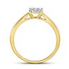 Image 4 : Diamond Cluster Ring 1/8 Cttw 10kt Yellow Gold