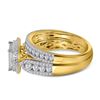 Image 4 : Princess Diamond Bridal Wedding Ring Band Set 1-1/2 Cttw 14kt Yellow Gold