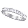 Image 1 : Princess Diamond Single Row Wedding Band 1/2 Cttw 14kt White Gold