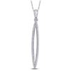 Image 1 : Diamond Narrow Oval Outline Pendant 1/5 Cttw 10kt White Gold