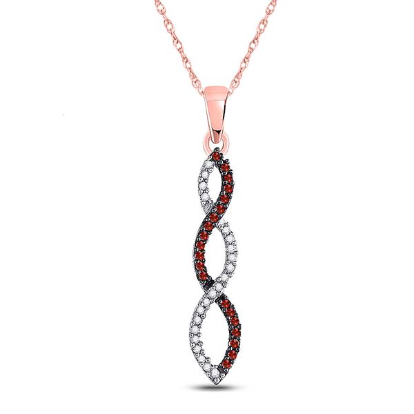 Infinity Weave Woven Pendant 1/8 Cttw 10k Pink Rose Gold