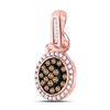 Image 2 : Brown Diamond Fashion Cluster Pendant 3/8 Cttw 10kt Rose Gold