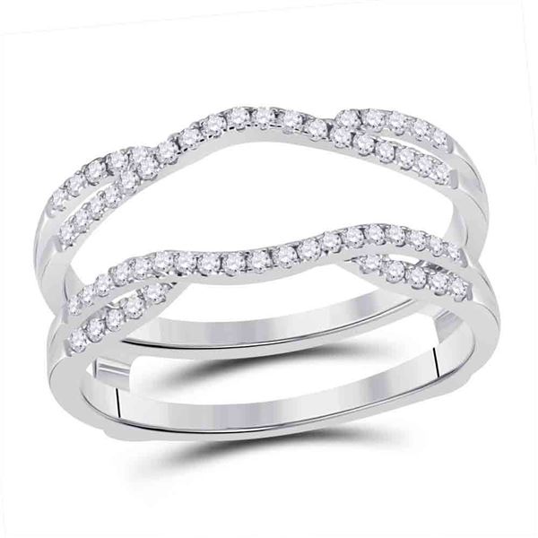 Diamond Solitaire Enhancer Wedding Band 1/3 Cttw 14kt White Gold