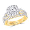 Image 1 : Diamond Bridal Wedding Ring Band Set 1-1/2 Cttw 14kt Yellow Gold