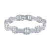 Image 1 : Mens Diamond Link Bracelet 1-1/2 Cttw 10kt White Gold