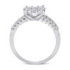 Image 3 : Diamond Flower Cluster Ring 1 Cttw 14kt White Gold