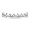 Image 2 : Diamond Chevron Stackable Band Ring 1/10 Cttw 10kt White Gold
