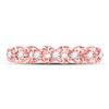 Image 2 : Diamond Flower Petal Stackable Band Ring 1/6 Cttw 10kt Rose Gold