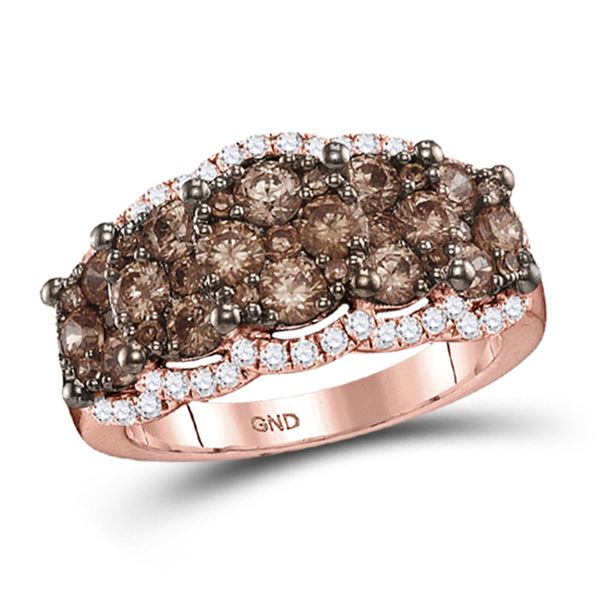 Brown Diamond Band Ring 2 Cttw 14kt Rose Gold