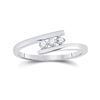 Image 1 : Diamond 3-stone Promise Ring 1/10 Cttw 10kt White Gold