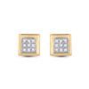 Image 2 : Diamond Square Earrings 1/20 Cttw 10kt Yellow Gold